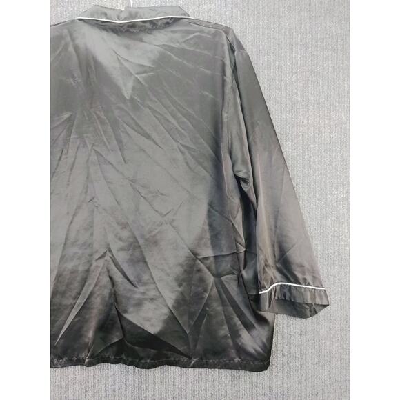 Alexander Del Rossa Palm Coast Florida Womans Satin Sleep Shirt Size 2X Black - Picture 4 of 11